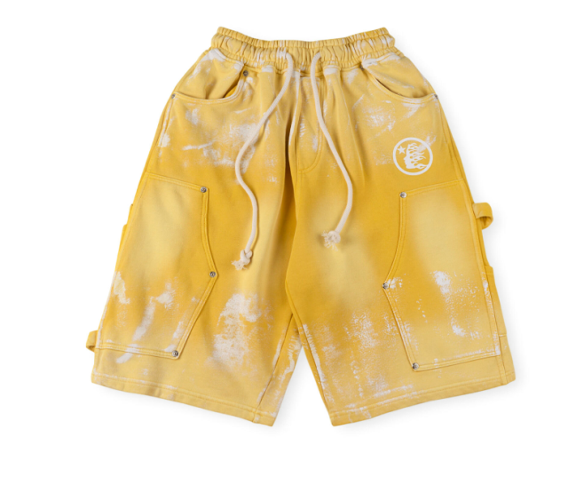 1:1 quality version Hellstar Distressed Washed Version Snap Shorts 3 colors