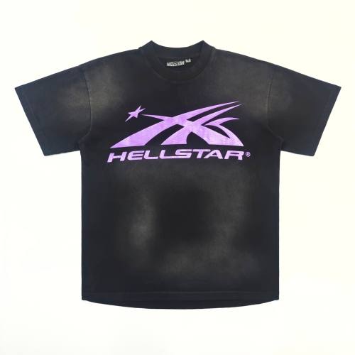 1:1 Quality Hellstar Full Purple Logo Washed Version tee with NFC tag