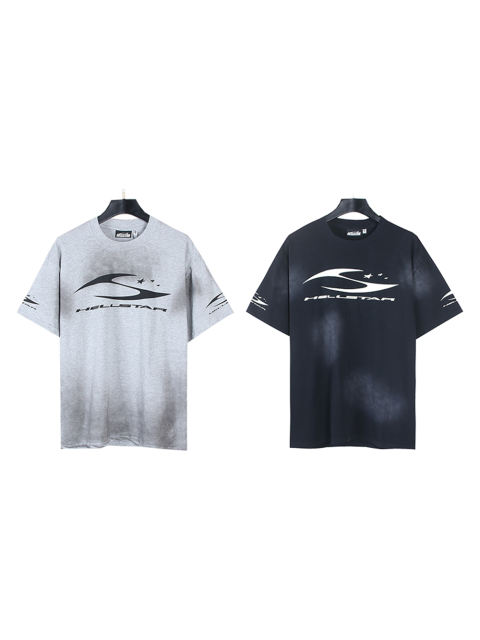 Hellstar Distressed H Letter Logo Printed Washed Version Tee 2 colors