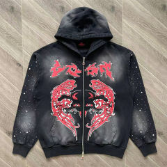Lost Intricacy Rhinestone Zipper Hoodie & Pants Set