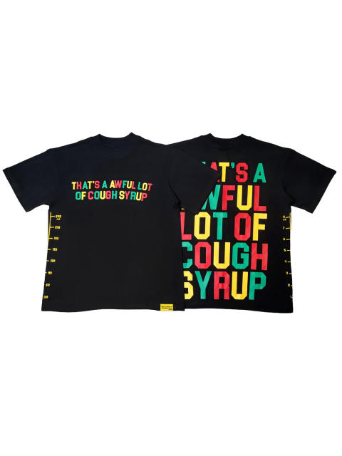 Cough Syrup Red, green, and yellow colorful letter print Tee