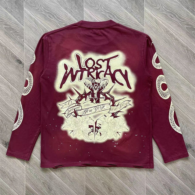 Lost Intricacy Revenge spirit Print Washed Version Tee 2 colors