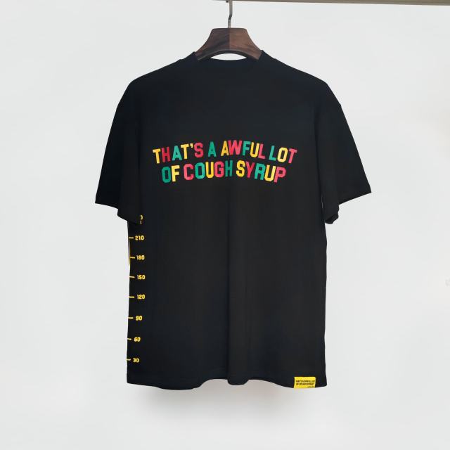 Cough Syrup Red, green, and yellow colorful letter print Tee