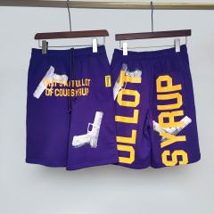 Cough Syrup Pistol Letter Print Shorts 2 colors
