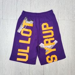 Cough Syrup Pistol Letter Print Shorts 2 colors