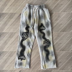 Lost Intricacy Rhinestone Zipper Hoodie & Pants Set Gray