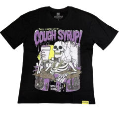 Cough Syrup Graveyard skull Print Tee