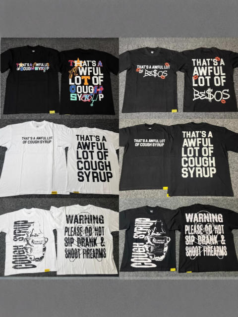Cough Syrup Cartoon Graffiti Alphabet Portrait Printed Tee 8 colors
