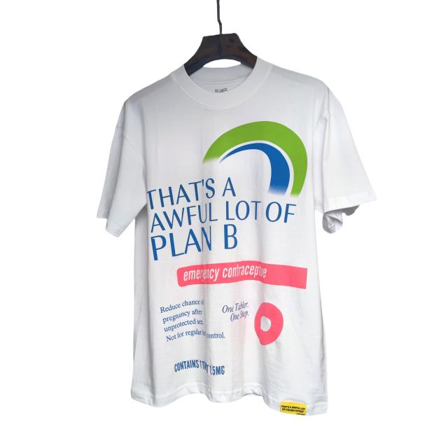Cough Syrup Red and Blue Slogan Printed Tee
