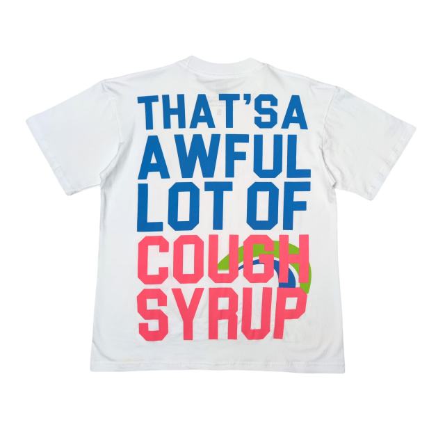 Cough Syrup Red and Blue Slogan Printed Tee
