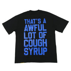 Cough Syrup Leopard Skull Letter Print Tee