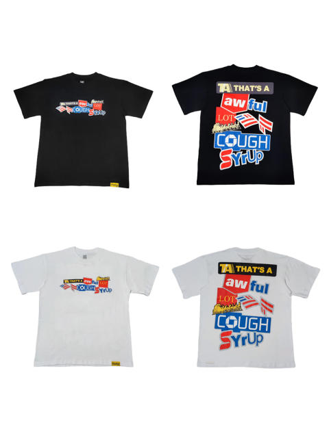 Cough Syrup Carriage colorful letter printed Tee 2 colors