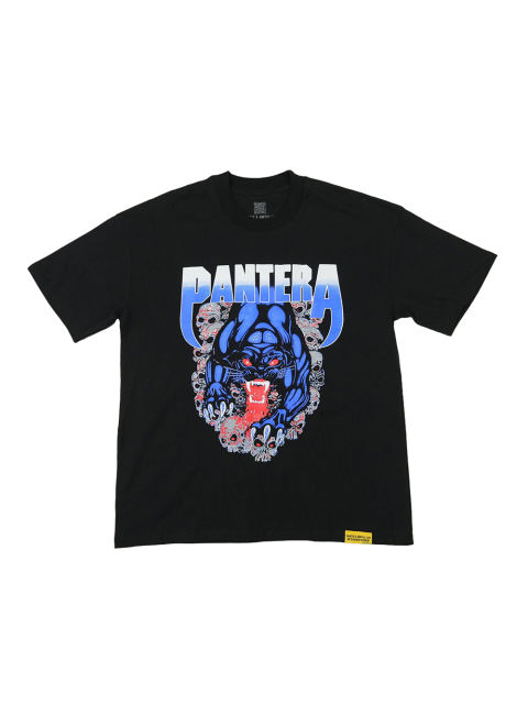 Cough Syrup Leopard Skull Letter Print Tee