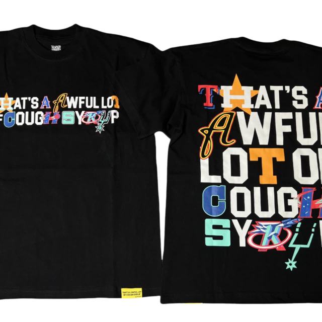 Cough Syrup Cartoon Graffiti Alphabet Portrait Printed Tee 8 colors