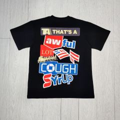 Cough Syrup Carriage colorful letter printed Tee 2 colors