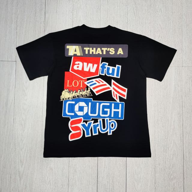 Cough Syrup Carriage colorful letter printed Tee 2 colors