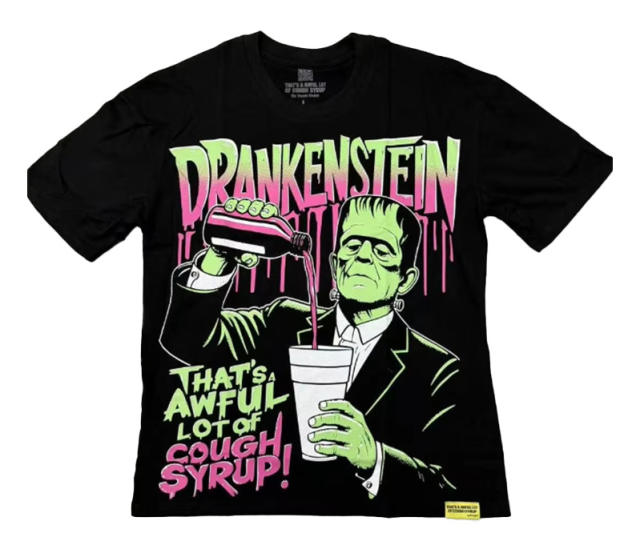 Cough Syrup Drankenstein Print Tee