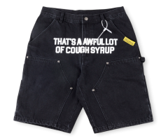 1:1 quality version Cough Syrup Letter Print Denim Shorts 2 colors