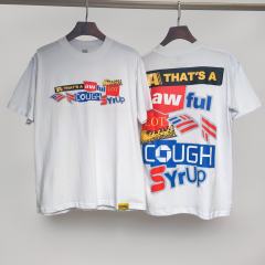 Cough Syrup Carriage colorful letter printed Tee 2 colors
