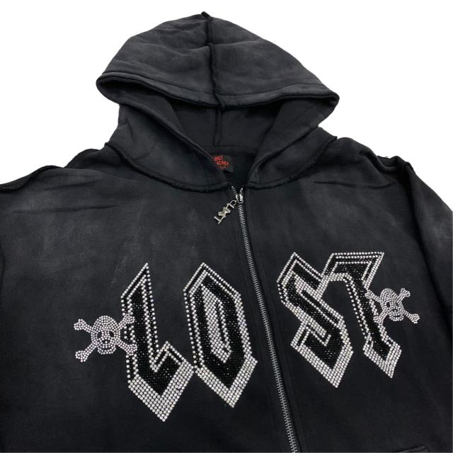 Lost Intricacy Chest hot diamond zipper Hoodie & Pants Set