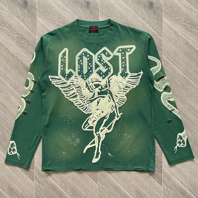 Lost Intricacy Revenge spirit Print Washed Version Tee 2 colors