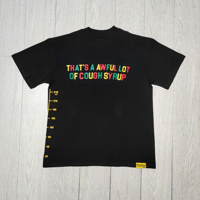 Cough Syrup Red, green, and yellow colorful letter print Tee