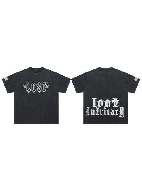 Lost Intricacy Black white diamond skull Print Washed Version Tee