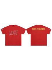 Lost Intricacy Red and white diamond logo Print Tee