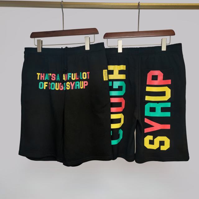 Cough Syrup Colorful Letter Print Shorts