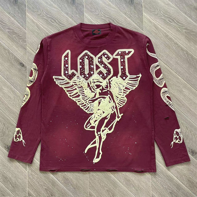 Lost Intricacy Revenge spirit Print Washed Version Tee 2 colors