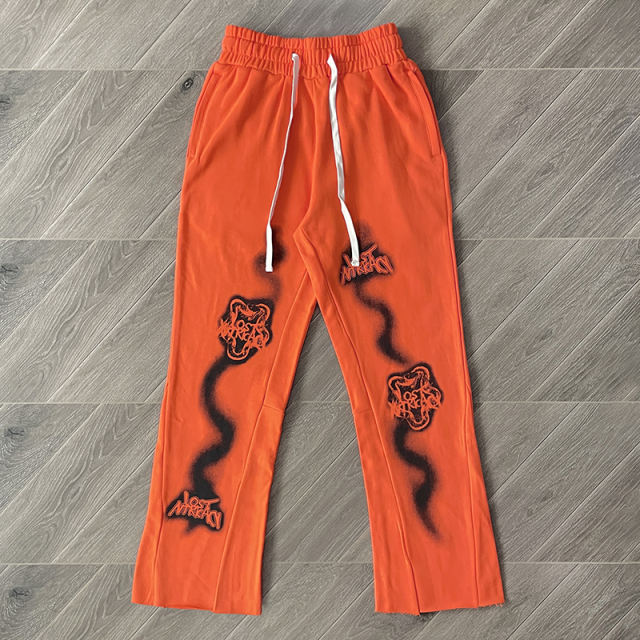 Lost Intricacy Rhinestone Zipper Hoodie & Pants Set Orange