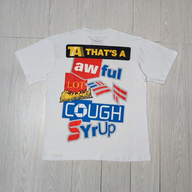 Cough Syrup Carriage colorful letter printed Tee 2 colors