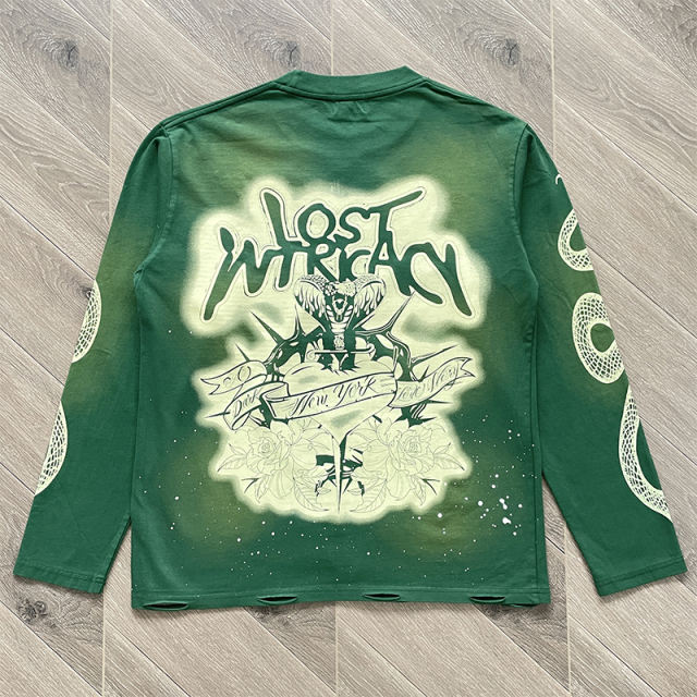 Lost Intricacy Revenge spirit Print Washed Version Tee 2 colors