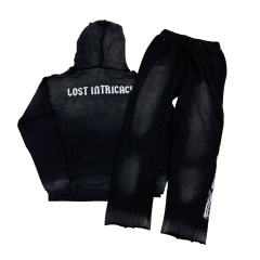 Lost Intricacy Chest hot diamond zipper Hoodie & Pants Set