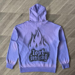 Lost Intricacy Rhinestone Zipper Hoodie & Pants Set Purple