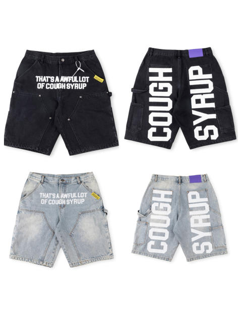 1:1 quality version Cough Syrup Letter Print Denim Shorts 2 colors