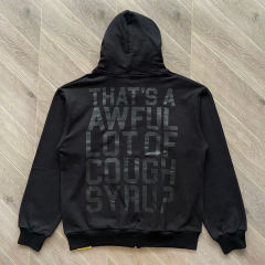 That's A Awful Lot of Cough Syrup Black Zipped Hoodie