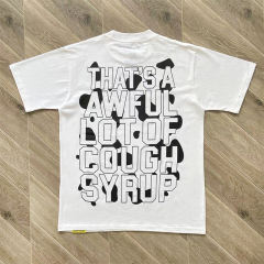 That's A Awful Lot of Cough Syrup Cowboy Print T-Shirt Tee Black White