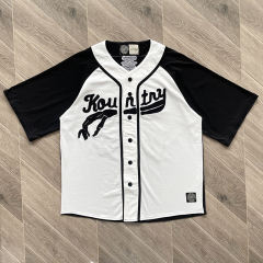 Kapital Casual Bone Embroidery Letter Loose Baseball Short-Sleeve Shirt