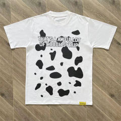 That's A Awful Lot of Cough Syrup Cowboy Print T-Shirt Tee Black White