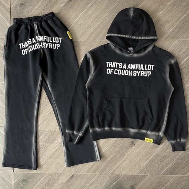 That's A Awful Lot of Cough Syrup Black Hoodie & Pants Set