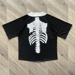 Kapital Casual Bone Embroidery Letter Loose Baseball Short-Sleeve Shirt