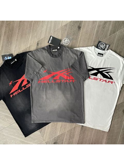 1:1 quality version Hellstar Big Logo Washed Version Tee