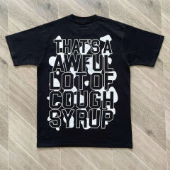 That's A Awful Lot of Cough Syrup Cowboy Print T-Shirt Tee Black White