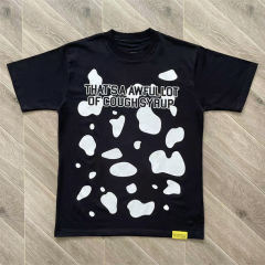 That's A Awful Lot of Cough Syrup Cowboy Print T-Shirt Tee Black White