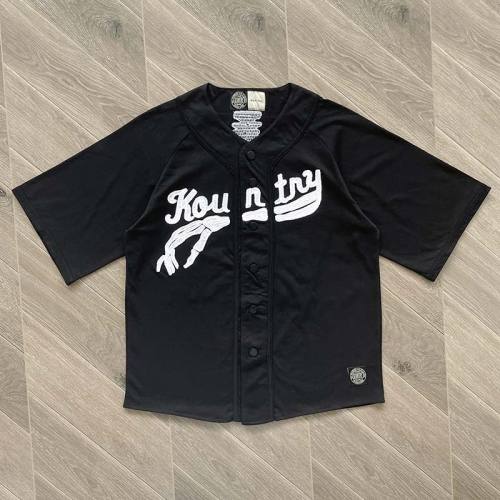 Kapital Casual Bone Embroidery Letter Loose Baseball Short-Sleeve Shirt