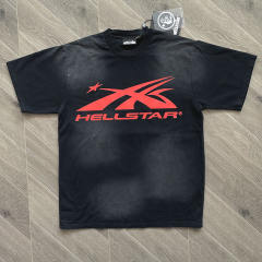 1:1 quality version Hellstar Big Logo Washed Version Tee