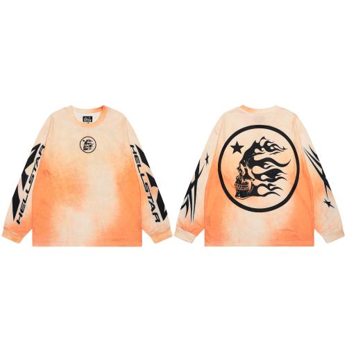 Hellstar Skull banknotes Print Washed Version Long-Sleeve T-Shirt