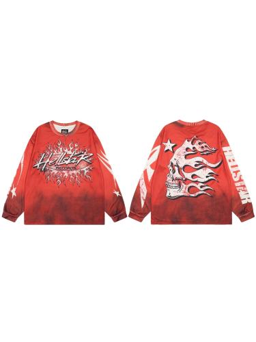Hellstar Worn logo Print Washed Version Long-Sleeve T-Shirt