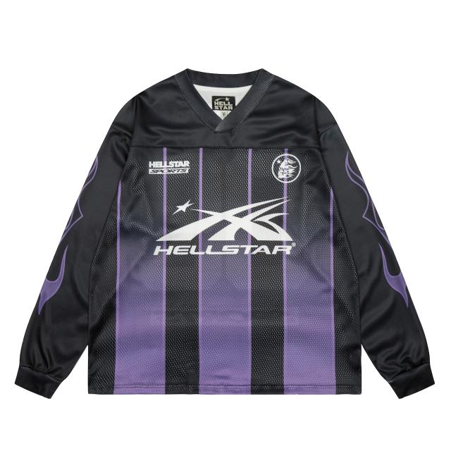 Hellstar Black and purple mesh patchwork Long Sleeve T-Shirt